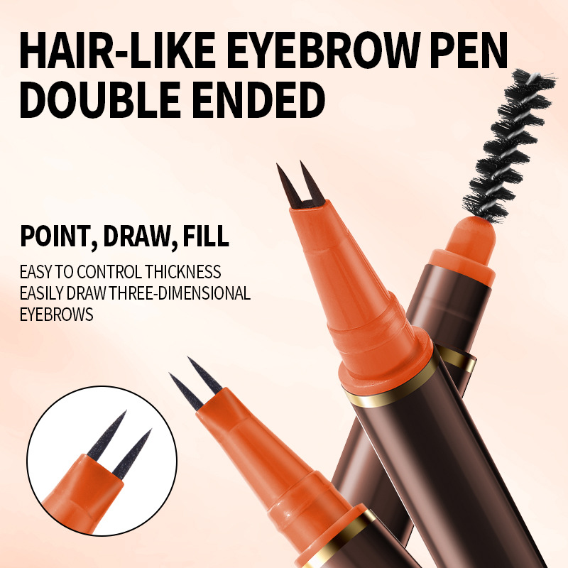 Dual-Ended 2-Fork Liquid Eyebrow Pen