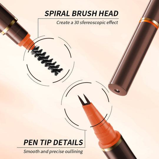 Dual-Ended 2-Fork Liquid Eyebrow Pen