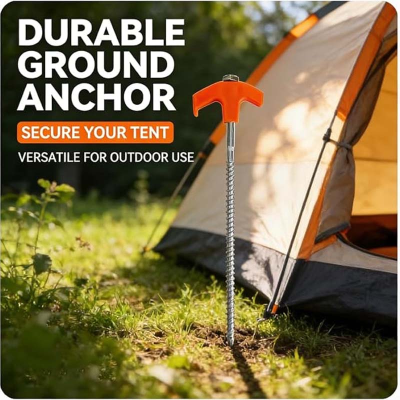 🔩 Ultra-Strong Spiral Steel Tent Peg – Heavy-Duty, Anti-Rust & Perfect for Camping & Outdoor ⛺