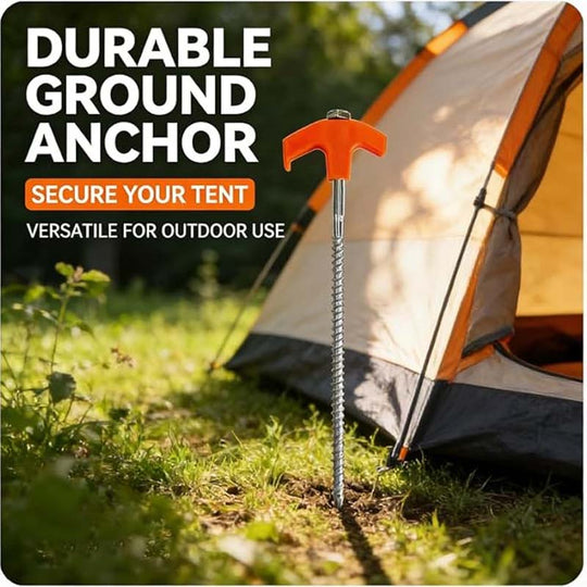 🔩 Ultra-Strong Spiral Steel Tent Peg – Heavy-Duty, Anti-Rust & Perfect for Camping & Outdoor ⛺
