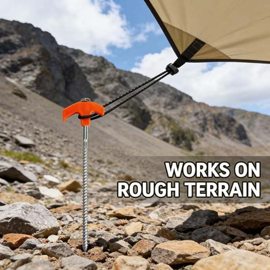 🔩 Ultra-Strong Spiral Steel Tent Peg – Heavy-Duty, Anti-Rust & Perfect for Camping & Outdoor ⛺
