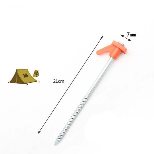 🔩 Ultra-Strong Spiral Steel Tent Peg – Heavy-Duty, Anti-Rust & Perfect for Camping & Outdoor ⛺