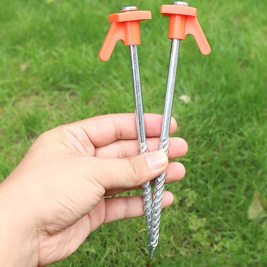 🔩 Ultra-Strong Spiral Steel Tent Peg – Heavy-Duty, Anti-Rust & Perfect for Camping & Outdoor ⛺