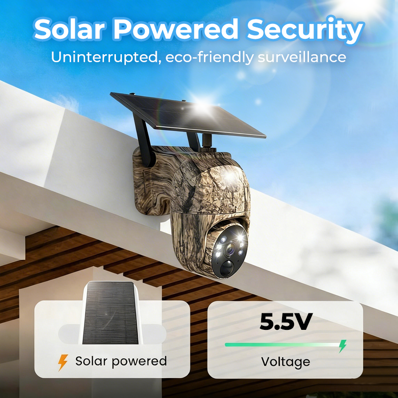 Solar-Powered PTZ Security Camera