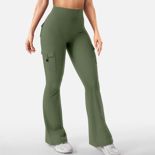 👖 Flattering Freedom | Women's High-Waist Flare Yoga Cargo Trousers
