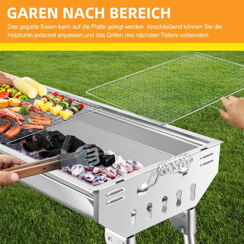 Tragbarer Klappgrill, Standgrill, Edelstahlgrill