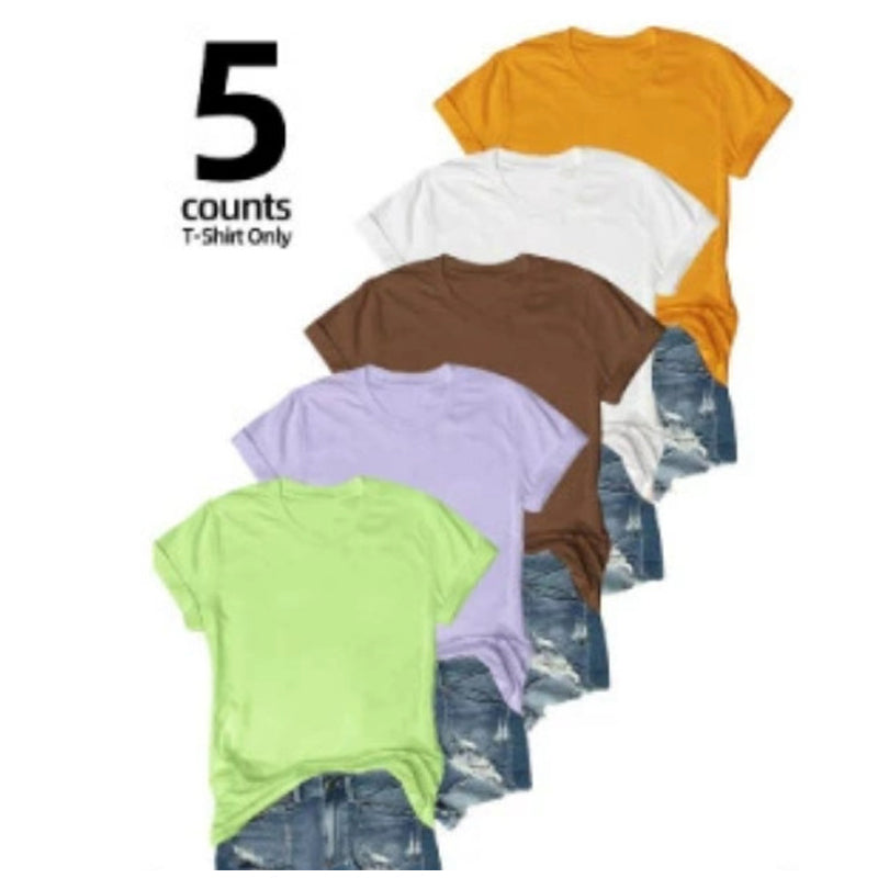 👕 50% OFF NOW! 🌈 5-Pack Versatile Solid Color T-Shirt – Soft Cotton, Breathable & Perfect for Daily Wear✨