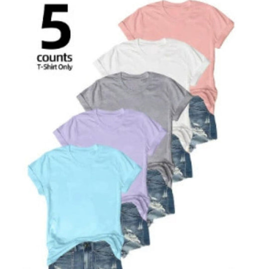 👕 50% OFF NOW! 🌈 5-Pack Versatile Solid Color T-Shirt – Soft Cotton, Breathable & Perfect for Daily Wear✨