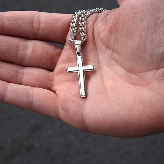 🕊️✝️Men's Stainless Steel Cross Pendant Necklace – Classic Symbol, Strong & Lasting