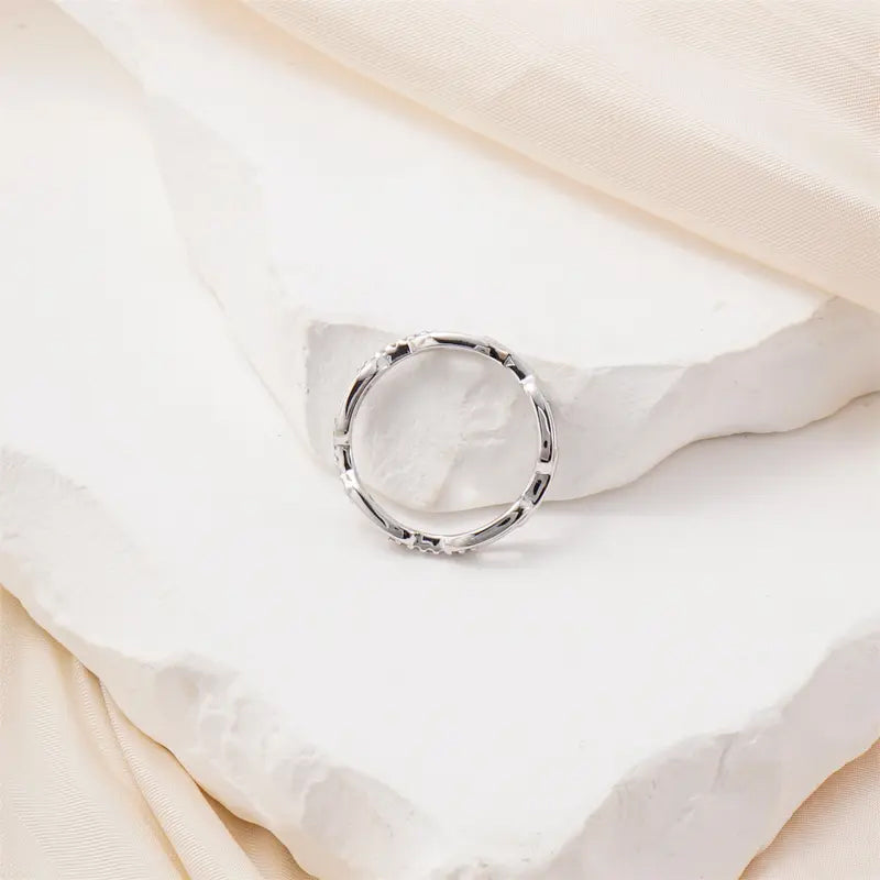 💐50% OFF ! Open Cuff Ring with Cubic Zirconia – Fits All Finger Sizes Comfortably 🌸🔓【Limited Offer】