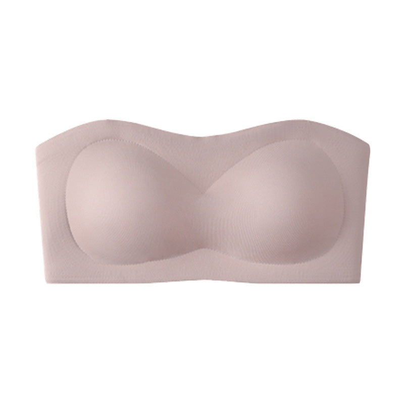 ⛱️Last Day 50 OFF ！！💞Womens Strapless Bras Push Up Bandeau Bra Non Slip Wireless Supportive Padded Bras Seamless Comfortable Tube Jelly Bra