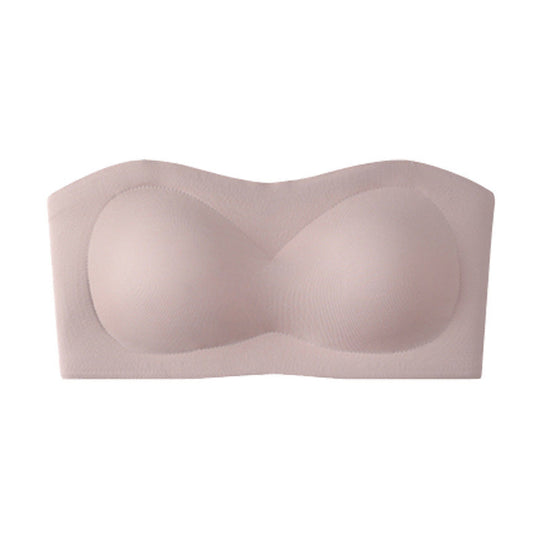 ⛱️Last Day 50 OFF ！！💞Womens Strapless Bras Push Up Bandeau Bra Non Slip Wireless Supportive Padded Bras Seamless Comfortable Tube Jelly Bra