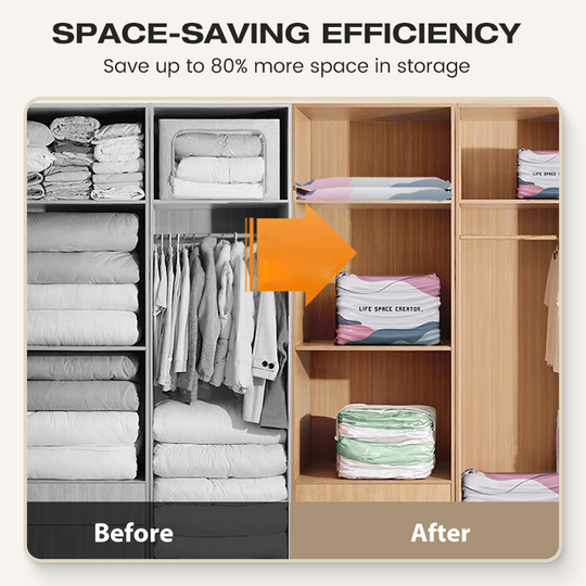 🏆🧳No‑Pump Vacuum Storage Bags – Press & seal, no pump needed. Saves 80% space, keeps clothes dry & dust‑free. Perfect for bulky bedding & off‑season gear. 🛏️🗄️