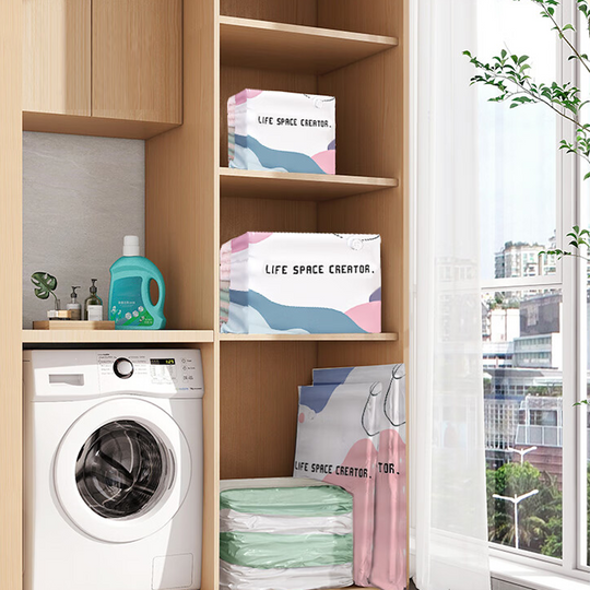 🏆🧳No‑Pump Vacuum Storage Bags – Press & seal, no pump needed. Saves 80% space, keeps clothes dry & dust‑free. Perfect for bulky bedding & off‑season gear. 🛏️🗄️
