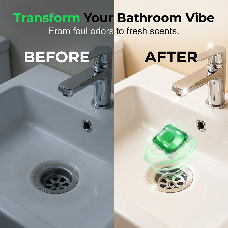 🥳2026 HOT SALE🥳💞50K+ SOLD!🏠💧 50% OFF! Drain Deodorizer Pods – Bio‑enzyme formula neutralizes smells at the source. Instant fresh scent, no harsh chemicals. Say goodbye to embarrassing odours. 🚰✅