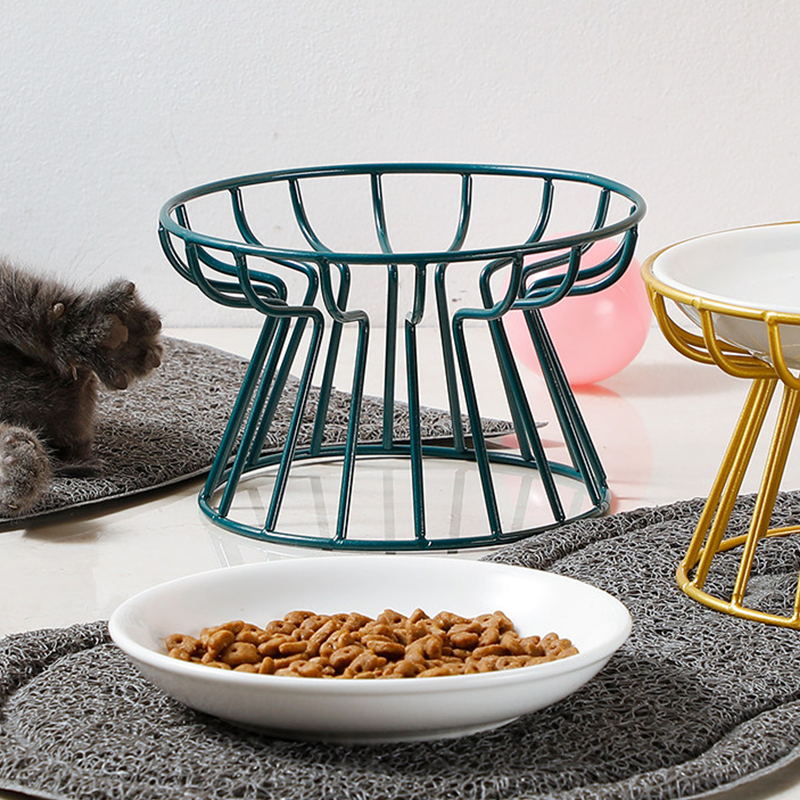 🐱 50% OFF! 🥣Elevated Ceramic Cat Bowl with Iron Stand – Promotes Healthy Posture, Non-Slip & Perfect for Dry & Wet Food 🐈