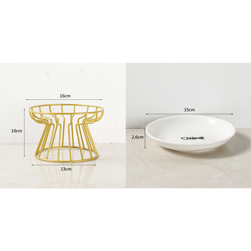 🐱 50% OFF! 🥣Elevated Ceramic Cat Bowl with Iron Stand – Promotes Healthy Posture, Non-Slip & Perfect for Dry & Wet Food 🐈