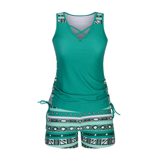 Women's Printed Two-Piece Tankini Swimsuit