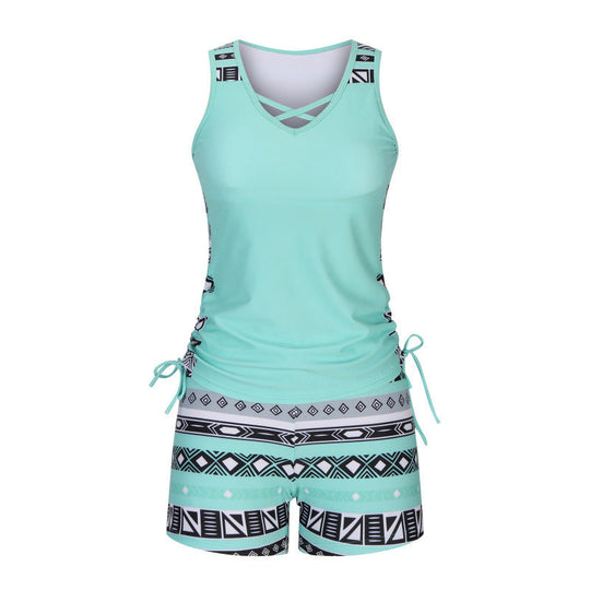 Women's Printed Two-Piece Tankini Swimsuit