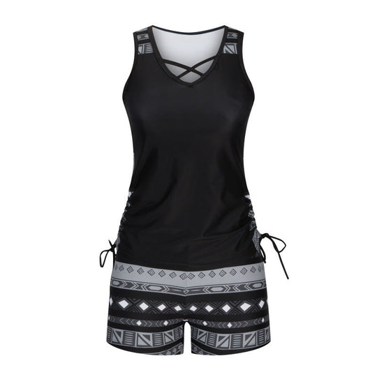 Women's Printed Two-Piece Tankini Swimsuit