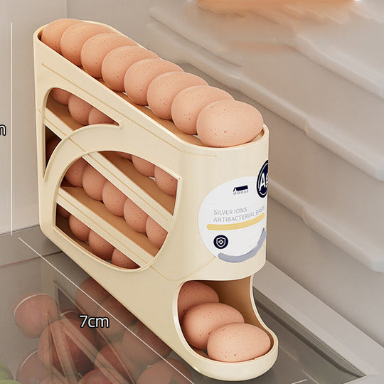 🥚 2026 Sale — Over 22,500 Sold! 🧊 Space-Saving Fridge Egg Storage Organizer – Gravity-Fed Auto Roll, 30-Egg Capacity & Slim Door-Fit Design 🏠