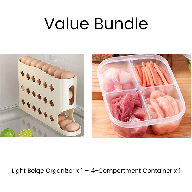 🥚 2026 Sale — Over 22,500 Sold! 🧊 Space-Saving Fridge Egg Storage Organizer – Gravity-Fed Auto Roll, 30-Egg Capacity & Slim Door-Fit Design 🏠