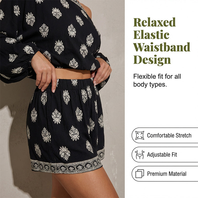 👒 LIMITED-TIME 50% OFF! ✨ Bohemian Off-Shoulder Jumpsuit – Printed, Elastic Waist, Side Pockets 🌺