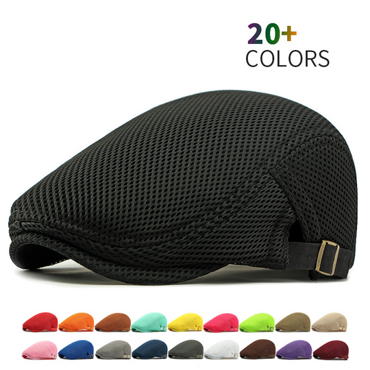 🧢 LIMITED TIME 30% OFF! 🍂 Breathable Flat Cap with Adjustable Strap – Mesh Fabric, Classic Ivy Style 🍁