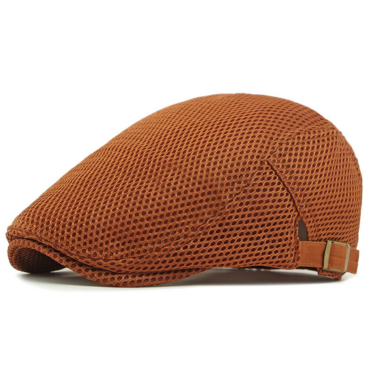 🧢 LIMITED TIME 30% OFF! 🍂 Breathable Flat Cap with Adjustable Strap – Mesh Fabric, Classic Ivy Style 🍁