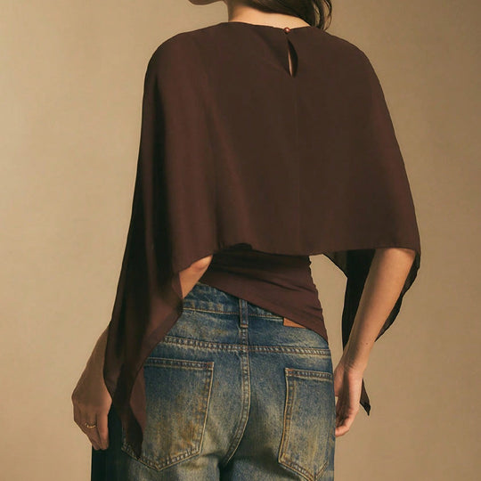 ✨New Arrival❣️Women's Elegant Chiffon Cape Sleeve Top