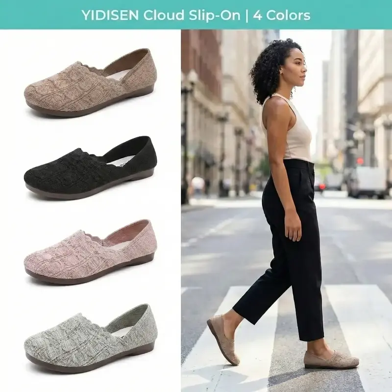 ⏳Time-Limited 30% OFF⏰Women's Breathable Woven Slip-On Flats🌻