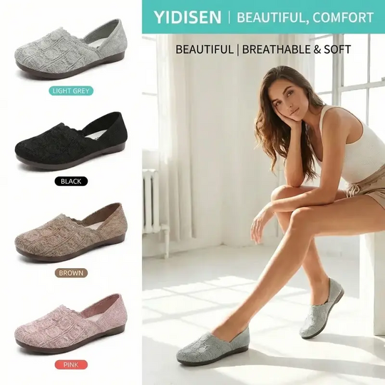 ⏳Time-Limited 30% OFF⏰Women's Breathable Woven Slip-On Flats🌻