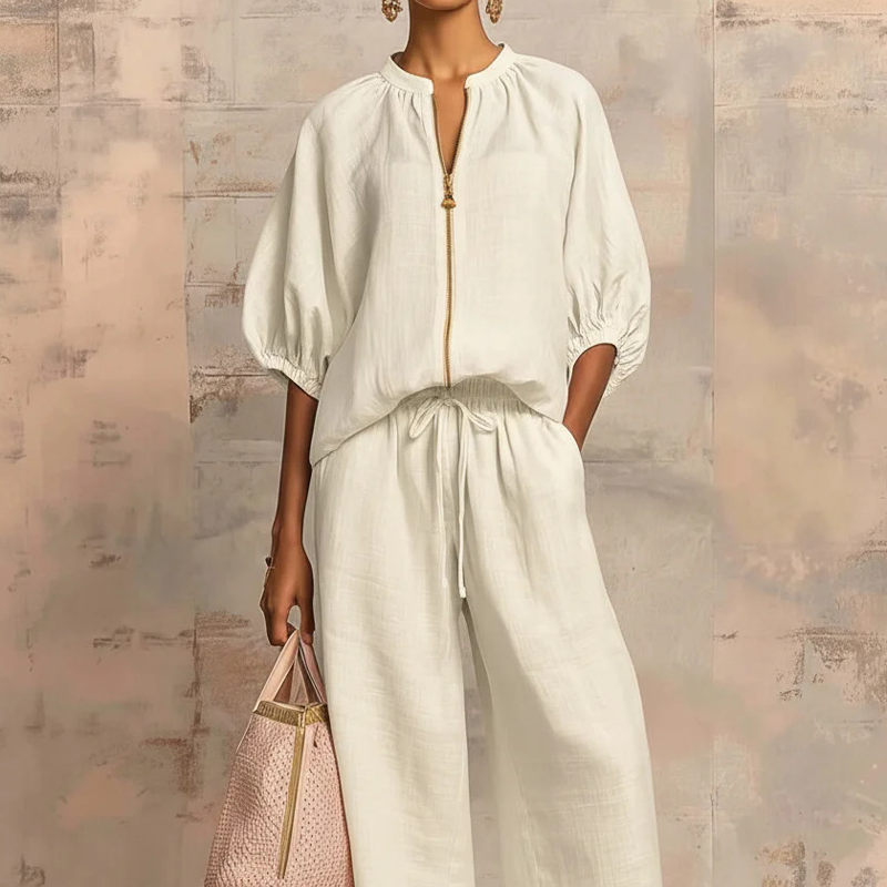 ⏳Limited-time 50% off⏰Women's Solid Color 2-Piece Casual Tracksuit Set👚👖