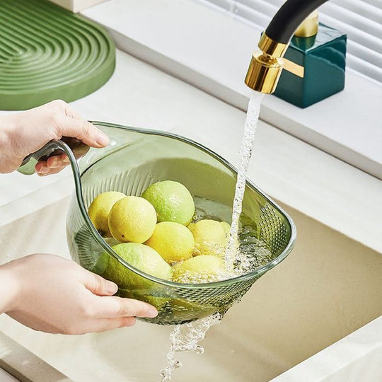 🍚 40% OFF! 🥣 Multipurpose Rice Washing Bowl Strainer with Handle