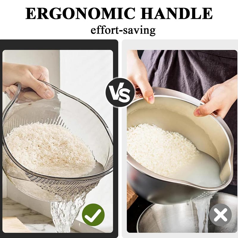 🍚 40% OFF! 🥣 Multipurpose Rice Washing Bowl Strainer with Handle