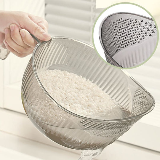 🍚 40% OFF! 🥣 Multipurpose Rice Washing Bowl Strainer with Handle
