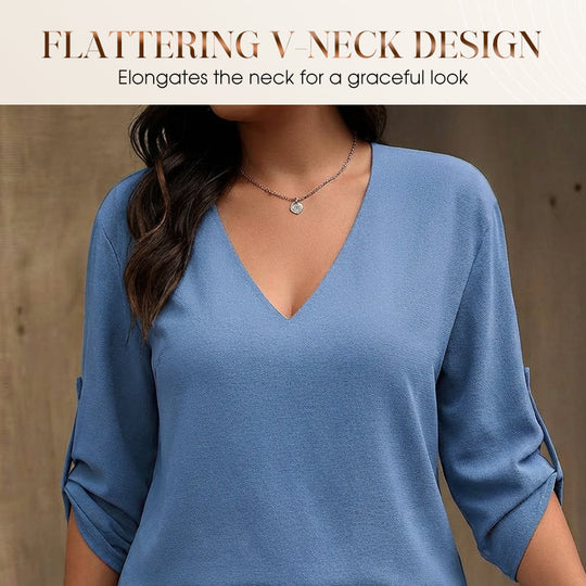 ⏳Time-Limited Special⏰Women's V-Neck Blouse & Printed Wide-Leg Pants Set