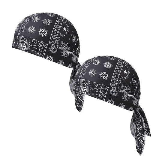 Paisley Cooling Headscarf Cap Set, Motorcycle Pirate Head Wrap Safety Helmet Liner, Elastic Fit Hand Washable Multifunctional Outdoor Headwear for Athletes & Outdoor Enthusiasts