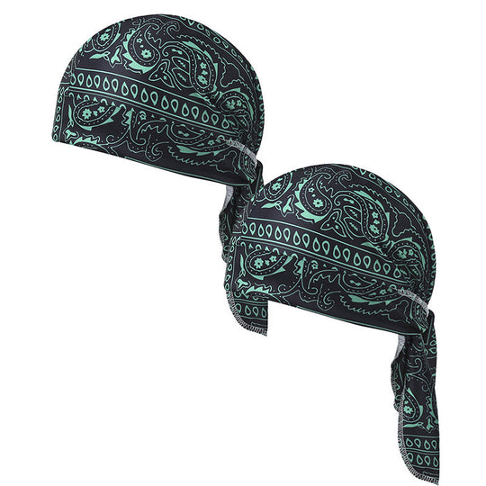 Paisley Cooling Headscarf Cap Set, Motorcycle Pirate Head Wrap Safety Helmet Liner, Elastic Fit Hand Washable Multifunctional Outdoor Headwear for Athletes & Outdoor Enthusiasts
