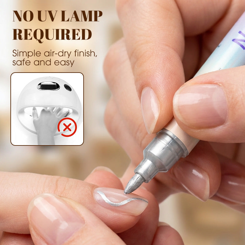 🎨Last Day Special Price:£ 10.99💞50K+ SOLD!✨Dual-Tip Nail Art Marker Pen Set Quick‑dry, no UV lamp. Fine & brush tips. 12/24 vibrant colors. Easy DIY at home. No smudges, just art! 💅🖌️