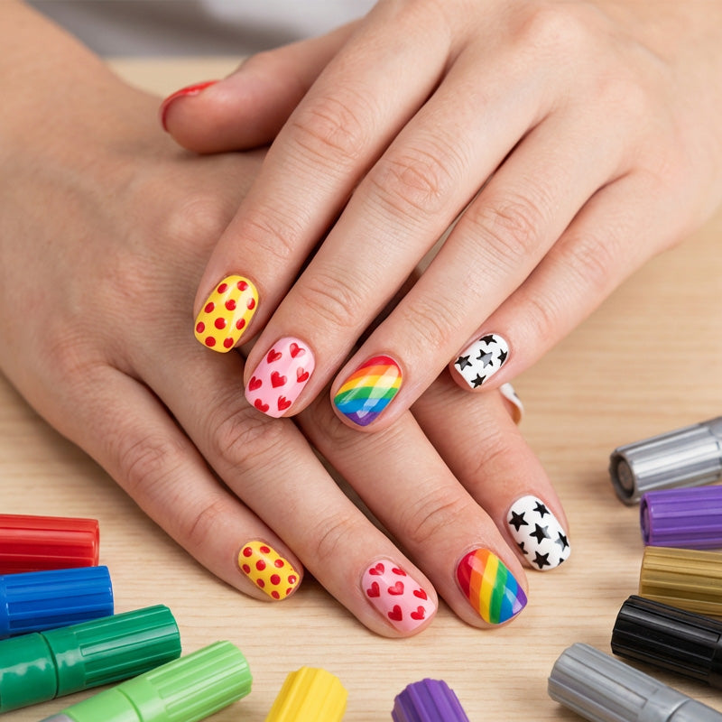 🎨Last Day Special Price:£ 10.99💞50K+ SOLD!✨Dual-Tip Nail Art Marker Pen Set Quick‑dry, no UV lamp. Fine & brush tips. 12/24 vibrant colors. Easy DIY at home. No smudges, just art! 💅🖌️