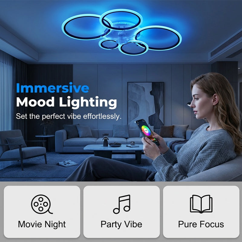 RGB Ceiling Fan with Lights & Remote