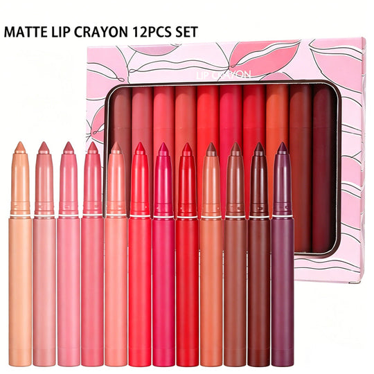💄 Matte lip crayon – waterproof, 8hr wear, built-in sharpener 💋✨