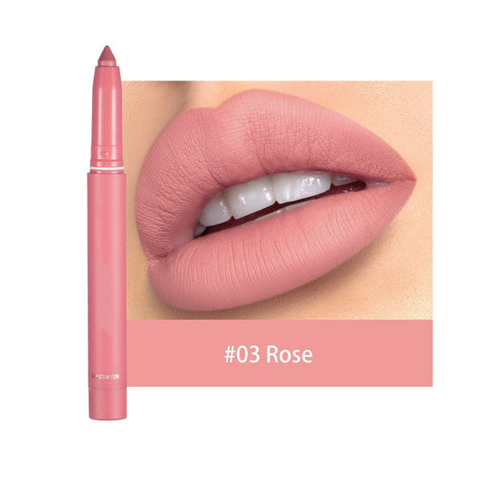 💄 Matte lip crayon – waterproof, 8hr wear, built-in sharpener 💋✨