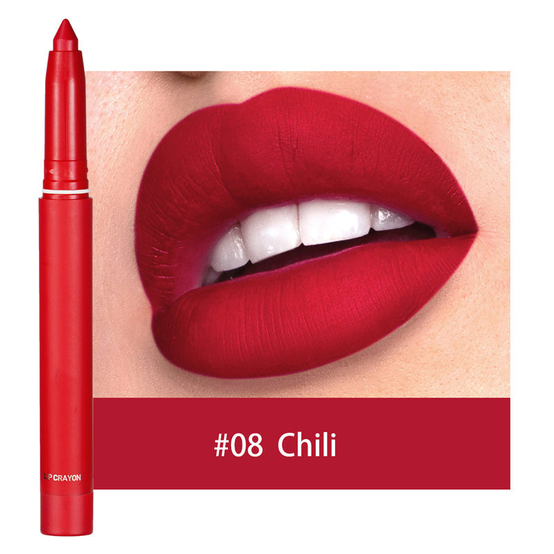 💄 Matte lip crayon – waterproof, 8hr wear, built-in sharpener 💋✨