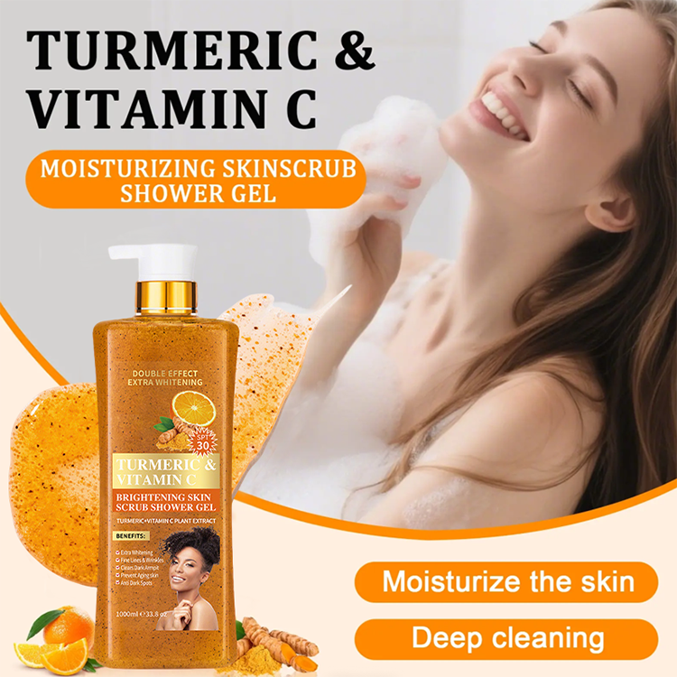🔥2026 HOT SOLD ＆50％ Off!🔥🛁Turmeric & Vitamin C Brightening Scrub Shower Gel 💖Extra-Large Capacity！