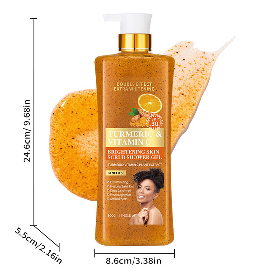🔥2026 HOT SOLD ＆50％ Off!🔥🛁Turmeric & Vitamin C Brightening Scrub Shower Gel 💖Extra-Large Capacity！