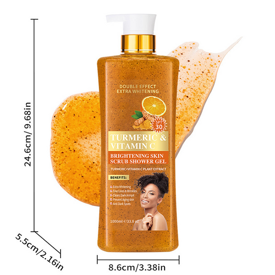 🔥2026 HOT SOLD ＆50％ Off!🔥🛁Turmeric & Vitamin C Brightening Scrub Shower Gel 💖Extra-Large Capacity！