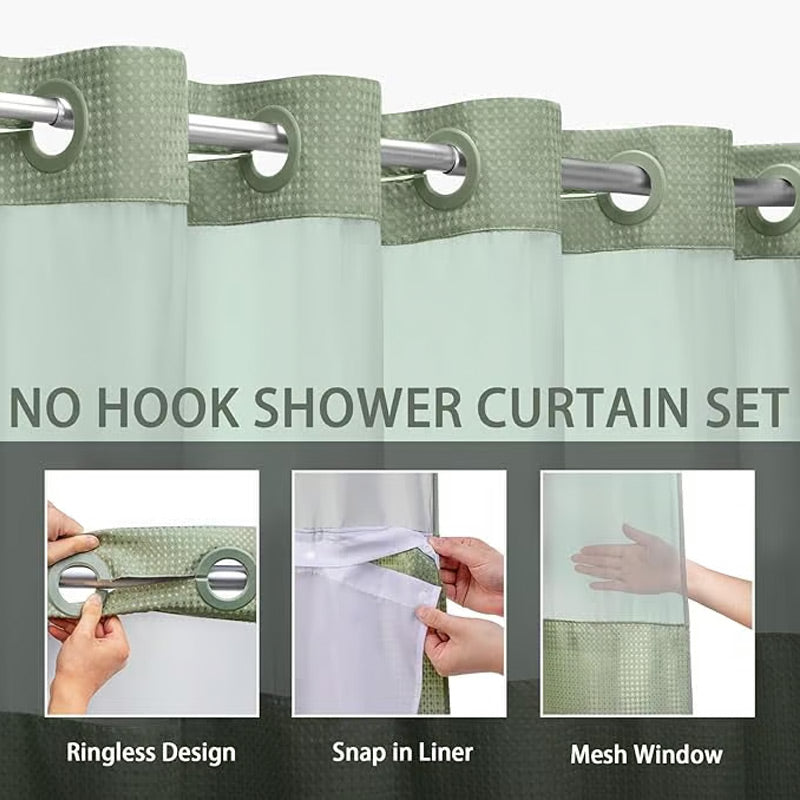 ⏳Time-Limited Special⏰Waffle Pattern Shower Curtain