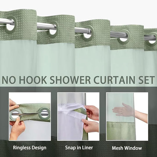 ⏳Time-Limited Special⏰Waffle Pattern Shower Curtain